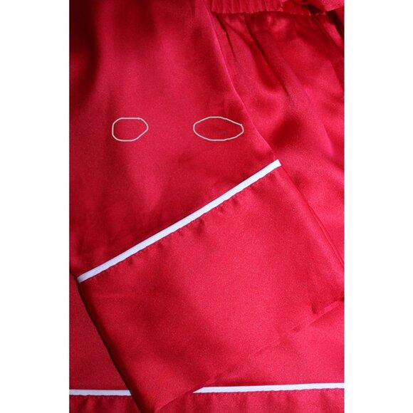 VICTORIA'S SECRET Satin Button-Front Romper with Rhinstones in Red (XS) - Picture 12 of 13